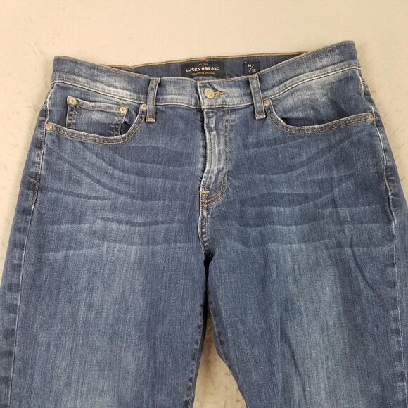 Lucky Brand Jeans Mens 34x32 Blue 221 Straight Stretch Zip Fly Straight Leg - Picture 2 of 16